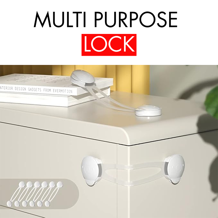 Nurtur Multipurpose Child Safety Locks - Flexible ABS+PE (2 Pack)