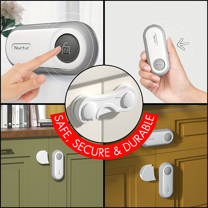 Nurtur Adjustable Child Safety Cabinet Lock - ABS+TPR (1 Pack)