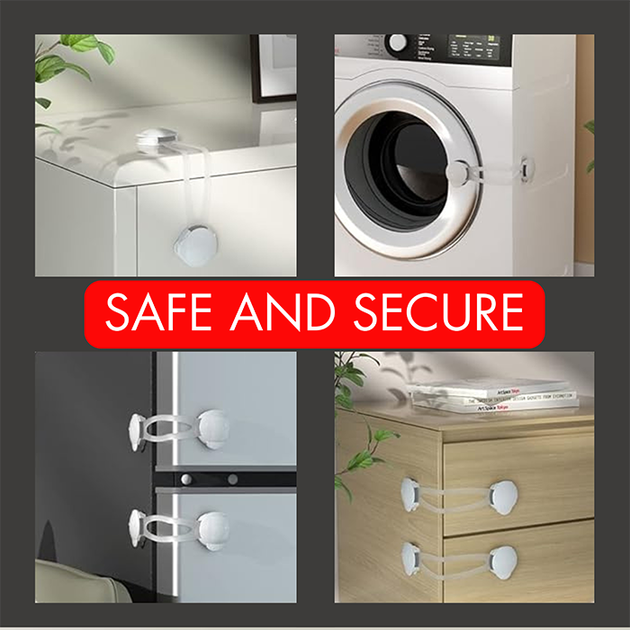 Nurtur Multipurpose Child Safety Locks - Flexible ABS+PE (2 Pack)