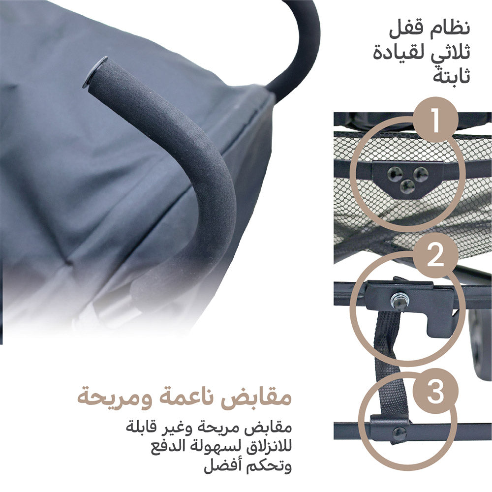 عربة الأطفال للسفر خفيفة الوزن Nurtur Leo Umbrella Pro قابلة للطي بشكل صغير، مظلة شمس قابلة للتعديل والإزالة، حزام أمان بخمس نقاط، مقعد ومسند ظهر مبطنان، عجلات أمامية دوارة مع قفل وسلة تخزين – أرجواني
