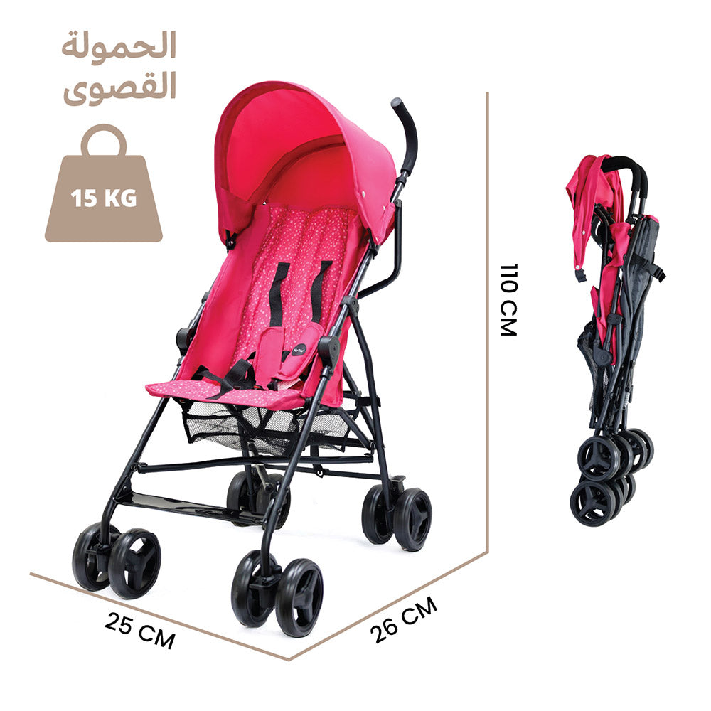 Pink Lightweight Stroller | Best Travel Stroller, Compact Travel Stroller & Umbrella Stroller for Babies (6–36 Months)