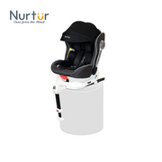 Nurtur Liberty Baby/Kids 4-in-1 Car Seat - 360° Rotation – Leg Support - ISOFIX – 10-level Adjustable Headrest with Canopy - 0 months to 12 years (Group 0+/1/2/3), Upto 36kg - Black