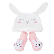 Nurtur Gift Pack Hat + Socks (Mesh Gift bag) - Pink/Girl