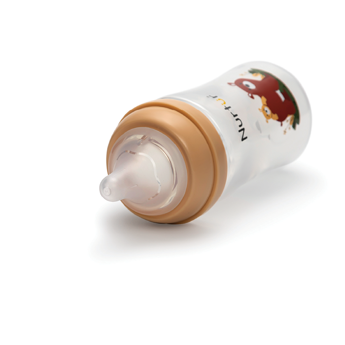 Nurtur Cozi - 240Ml Anticolic Feeding Bottle - PP - Brown Multi