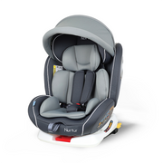 Nurtur Ultra Baby/Kids 4-in-1 Car Seat - 360° Rotation - ISOFIX – 9-Level Adjustable Headrest and Canopy - 0 months to 12 years (Group 0+/1/2/3), Upto 36kg - Grey Multi