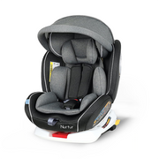 Nurtur Ultra Baby/Kids 4-in-1 Car Seat - 360° Rotation - ISOFIX – 9-Level Adjustable Headrest and Canopy - 0 months to 12 years (Group 0+/1/2/3), Upto 36kg - Grey Multi