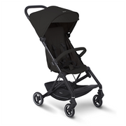 Nurtur Pixel Baby/Kids Travel Cabin Stroller, Aluminium Alloy, leatherette details, 0 36 months, Storage Basket, Detachable Bumper, 5 Point Safety Harness, Compact Foldable Design, Black