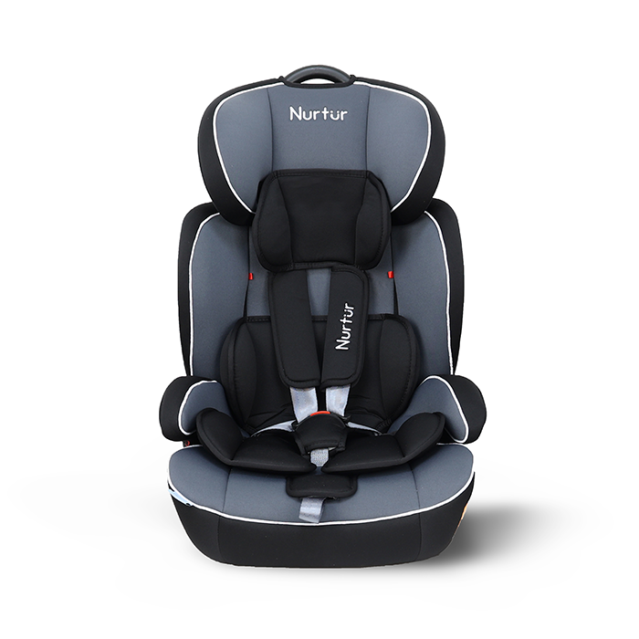 Nurtur All-in-one Ragnar Convertible Car Seat, ultra-slim design with Rear-Facing, Forward-Facing, and Belt-Positioning Booster - Grey Multi