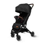 Nurtur Bravo Plus Baby Stroller 0 to 36 months, Storage Basket, Leatherette details, One -hand fold design, 5 Point Safety Harness, EVA wheels - Black