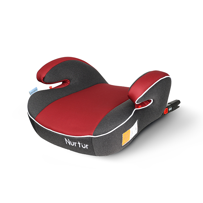 Nurtur Enzo Kids Booster Car Seat - Arm Rest Seat, Blow up Narrow Backless Booster Car Seat for Travel, Suitable from 4 years to 12 years (Group 2/3) - Red