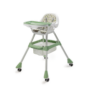 Nurtur 2-In-1 Baby Highchairs with Adjustable Legs Convertible Compact, Light Weight Feeding High Chair with Storage Basket, Lockable Wheels Padded Cushioning, Detachable Tray, Footrest