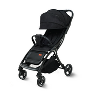 Nurtur Aspen Baby Stroller 0 to 36 months, Storage Basket, Leatherette details, One -hand fold design, 5 Point Safety Harness, EVA wheels - Black/Grey