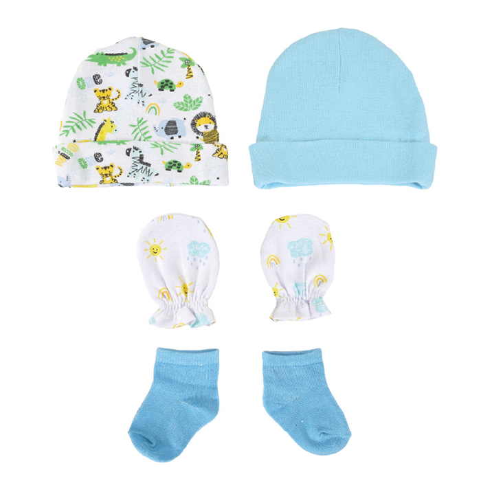 Nurtur Gift Pack Two hats and Mittens + Socks (Mesh Gift bag) - Girl