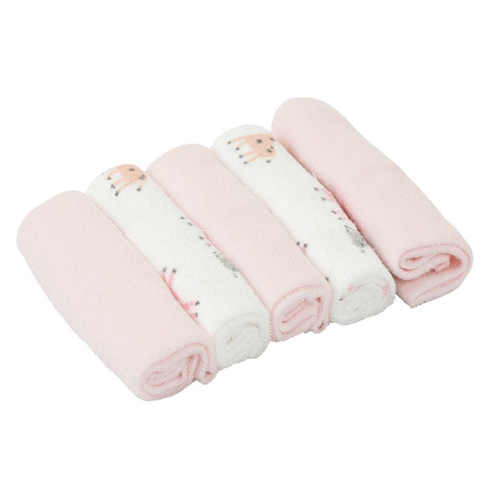 Nurtur 5 pk Washcloths - Terry Cloth - Pink Multi/Girl