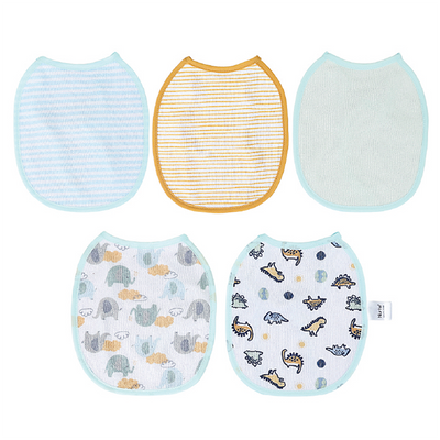 Nurtur Cotton bibs - Printed Character 5 Pack - Blue