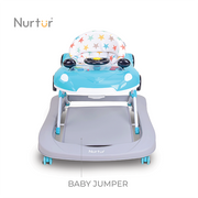 Nurtur 4 In 1 Baby Multi Walker-rocking Function- Music - 5 Height Adjustment- feeding table, car mould, easy fold - Multi