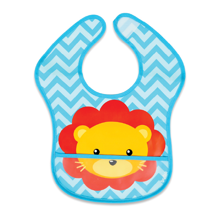 Nurtur PP Bib with Pocket - Character Print - Lion/Boy - Pack of 1