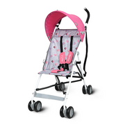 Nurtur Rex Lightweight Stroller – Compact Fold, Sun Canopy, Shoulder Strap, Airflow Design, Portable Buggy for Toddlers 6-36 Months, Easy Fold, - Pink / Grey