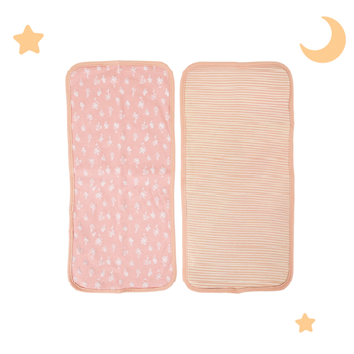 Nurtur Feeding Gift Set - 2 pack bibs & 2 burpcloths - Pink Multi/Girl