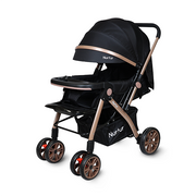 Nurtur Wilder Reversible Reversible Baby/Kids Stroller 5 Point Safety Harness, Adjustable Backrest and Canopy, Reversible Handle, Black