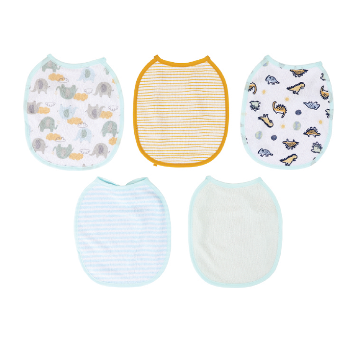 Nurtur Cotton bibs - Printed Character 5 Pack - Blue