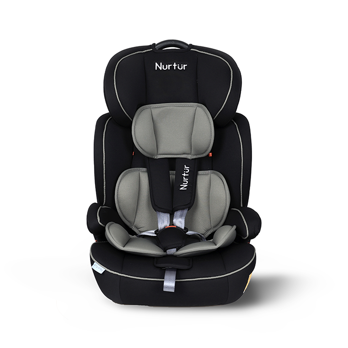 Nurtur All-in-one Ragnar Convertible Car Seat, ultra-slim design with Rear-Facing, Forward-Facing, and Belt-Positioning Booster (Group 1/2/3), Upto 36kg - Grey Multi