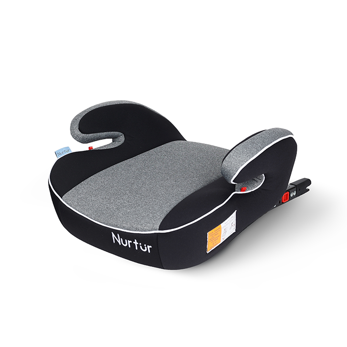 Nurtur Enzo Kids Booster Car Seat - Arm Rest Seat, Blow up Narrow Backless Booster Car Seat for Travel, Suitable from 4 years to 12 years (Group 2/3) - Grey Multi