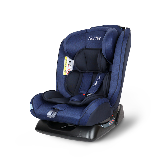 Nurtur Otto Baby/Kids 4-in-1 Car Seat - 4 Position Recline 5-Point Safety Harness – 10 Level Adjustable Headrest, 0 months to 12 years (Group 0+/1/2/3), Upto 36kg - Navy / Black