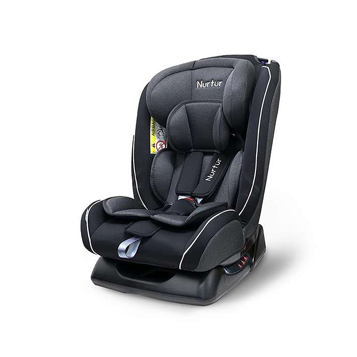 Nurtur Otto Baby/Kids 4-in-1 Car Seat - 4 Position Recline 5-Point Safety Harness – 10 Level Adjustable Headrest, 0 months to 12 years (Group 0+/1/2/3), Upto 36kg - Black Multi