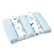 Nurtur 5 pk Washcloths - Terry Cloth - Blue Multi/Boy