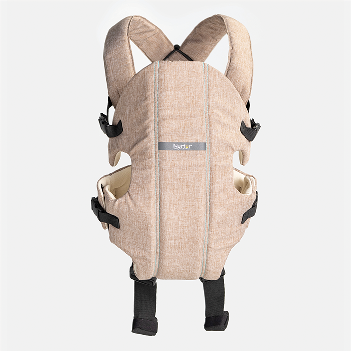 Nurtur Dove Deluxe Infant Baby Carrier – Premium Fabric, Dual-Facing Comfort, Adjustable Cushioned Straps, & Built-In Baby Bib - Sand