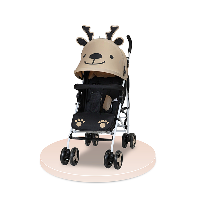 Nurtur Luca Character Baby/Kids Lightweight Stroller 0 36 Months, Storage Basket, Detachable Bumper, 5 Point Safety Harness, Compact Design with shoulder strap - Sand