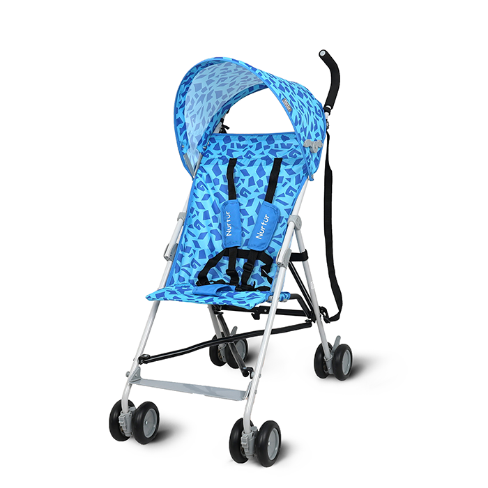 Nurtur Rex Lightweight Stroller – Compact Fold, Sun Canopy, Shoulder Strap, Airflow Design, Portable Buggy for Toddlers 6-36 Months, Easy Fold, - Blue