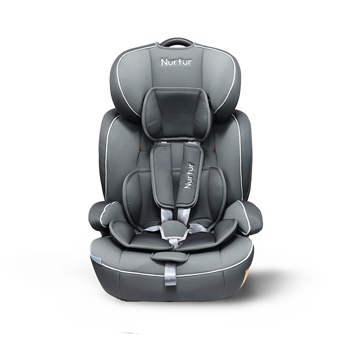 Nurtur All-in-one Ragnar Convertible Car Seat, ultra-slim design with Rear-Facing, Forward-Facing, and Belt-Positioning Booster (Group 1/2/3), Upto 36kg - Grey Multi