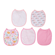 Nurtur Cotton bibs - Printed Character 5 Pack / Girl