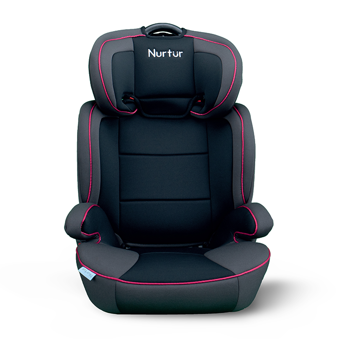 Nurtur Jupiter Baby/Kids 3-in-1 Car Seat + Booster Seat - Adjustable Backrest - Extra Protection - 5-Point Safety Harness - 9 months to 12 years (Group 1/2/3), Upto 36kg - Black