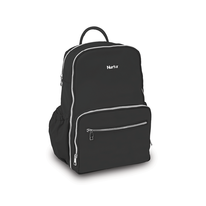 Nurtur Maverick Maternity Diaper Bag Fashion Bagpack Bag Multifunction Travel Bag with insulator bottle warming pocket and changing pad - Black