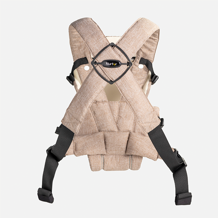 Nurtur Dove Deluxe Infant Baby Carrier – Premium Fabric, Dual-Facing Comfort, Adjustable Cushioned Straps, & Built-In Baby Bib - Sand