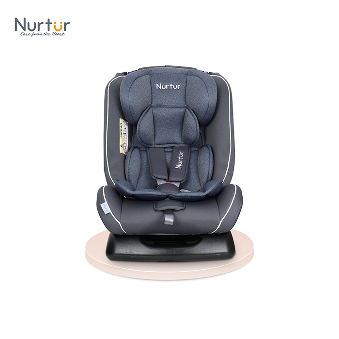 Nurtur Otto Baby/Kids 4-in-1 Car Seat - 4 Position Recline 5-Point Safety Harness – 10 Level Adjustable Headrest, 0 months to 12 years (Group 0+/1/2/3), Upto 36kg - Blue Multi