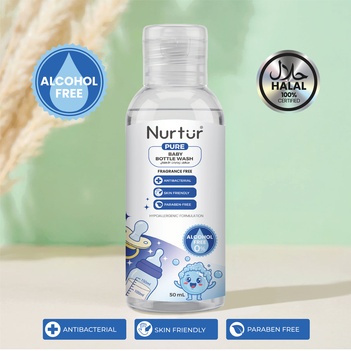 Baby Bottle Cleanser 50ml | Alcohol & Paraben-Free | Baby Safe