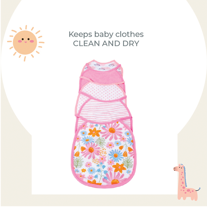 Nurtur Cotton bibs - Printed Character 5 Pack / Girl