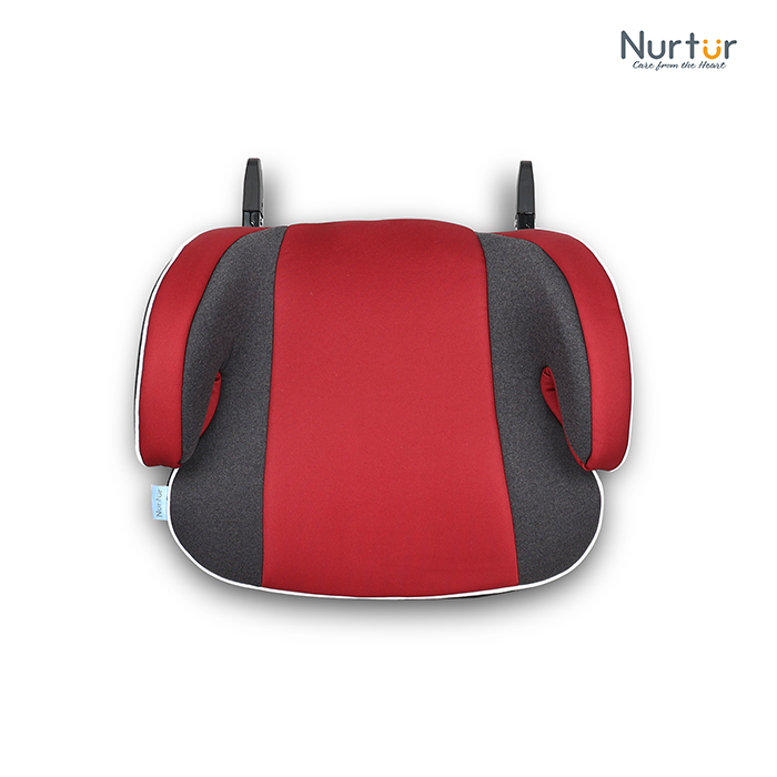 Nurtur Enzo Kids Booster Car Seat - Arm Rest Seat, Blow up Narrow Backless Booster Car Seat for Travel, Suitable from 4 years to 12 years (Group 2/3) - Red