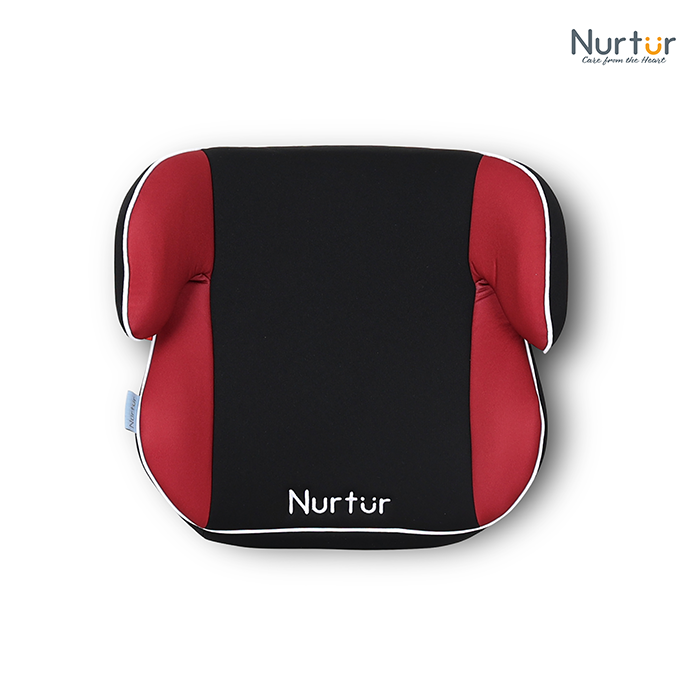 Nurtur Nova Kids Booster Seat - Arm Rest - Easy to Install - Universally Fit – Wide Cushioned Base - Suitable from 4 years to 12 years (Group 2/3) - Red