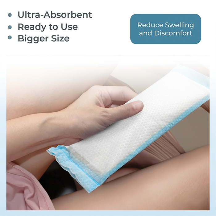 2-in-1 Postpartum Maxi Cooling Pads for Women, Disposable High Absorbent Cooling Perineal (10 Pads) Reduce Swelling