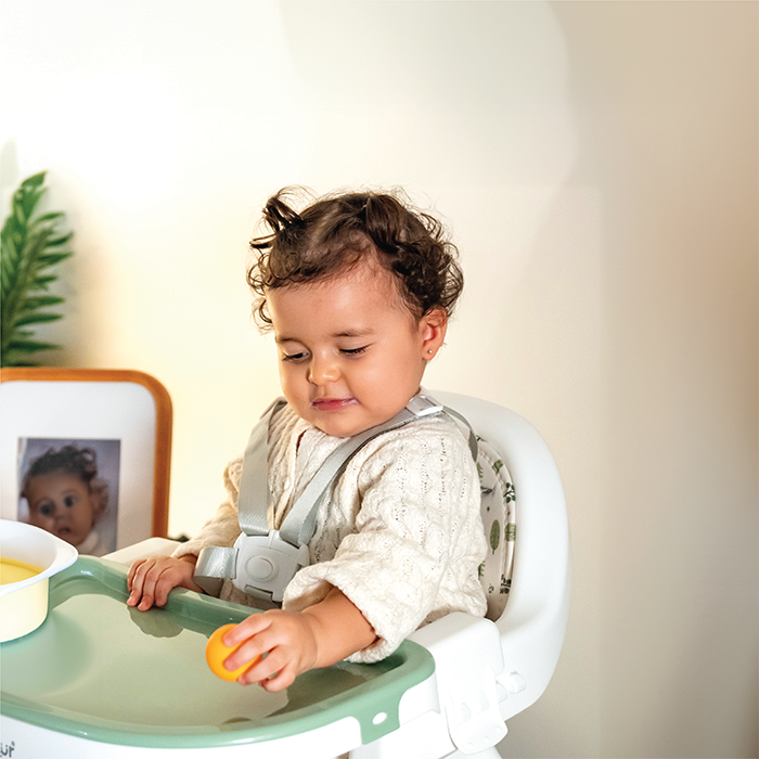 Nurtur 2-In-1 Baby Highchairs with Adjustable Legs Convertible Compact, Light Weight Feeding High Chair with Storage Basket, Lockable Wheels Padded Cushioning, Detachable Tray, Footrest