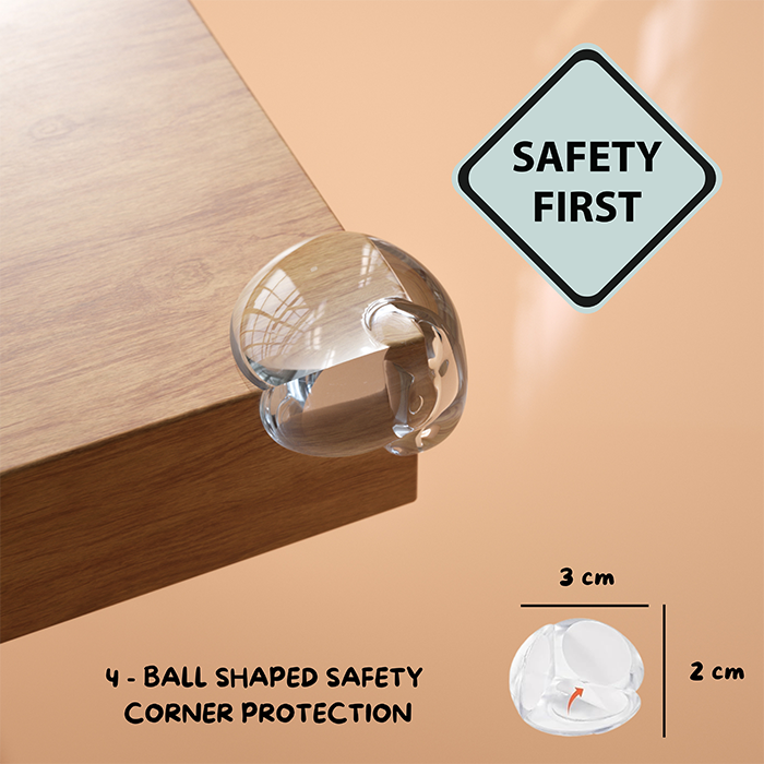 Nurtur Clear PVC Baby Safety Corner Guards - Pack of 4