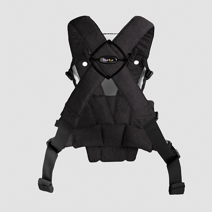 Nurtur Dove Deluxe Infant Baby Carrier – Premium Fabric, Dual-Facing Comfort, Adjustable Cushioned Straps, & Built-In Baby Bib - Black