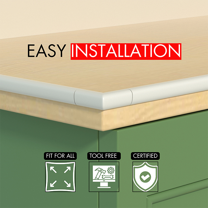 Nurtur 2M Safety Edge & 4 Corner Guards Set - NBR Foam (White)