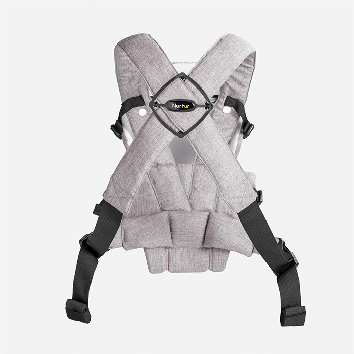 Nurtur Dove Deluxe Infant Baby Carrier – Premium Fabric, Dual-Facing Comfort, Adjustable Cushioned Straps, & Built-In Baby Bib - Grey