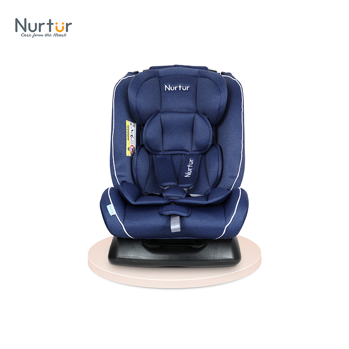 Nurtur Otto Baby/Kids 4-in-1 Car Seat - 4 Position Recline 5-Point Safety Harness – 10 Level Adjustable Headrest, 0 months to 12 years (Group 0+/1/2/3), Upto 36kg - Blue Multi